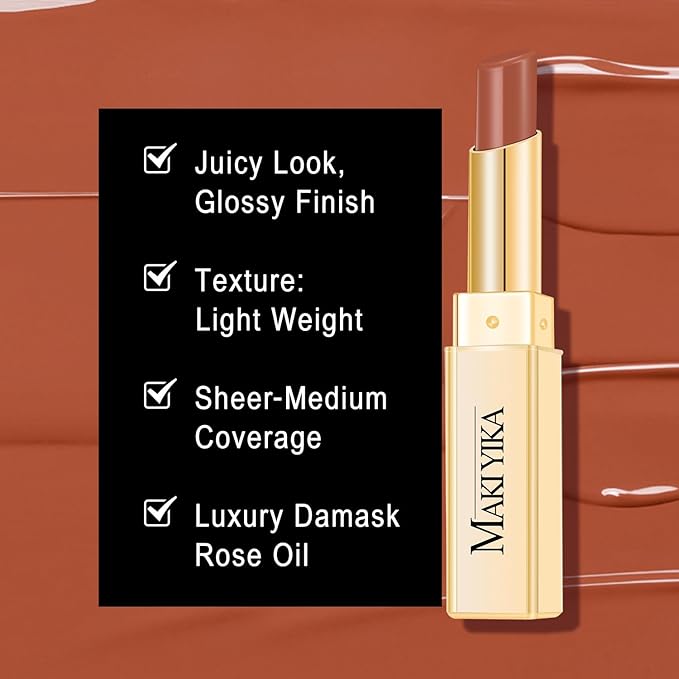 MAKI YIKA Moisture Light Brown Lipstick for Women Hydrate Tinted Lip Balm