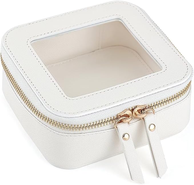 FASAOH Small Clear Makeup Bag Travel Cosmetic Case, Portable Make Up Organizer Traveling Compact Car Bag for Essentials Transparent Toiletry Bag with Zipper