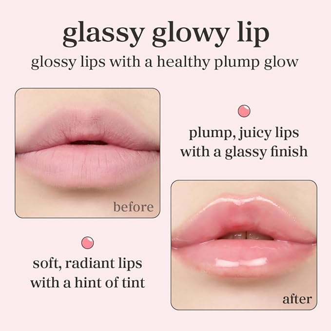 NOONI Korean Lip Oil - Applepeony - Plumping & Hydrating Tinted Lip Gloss