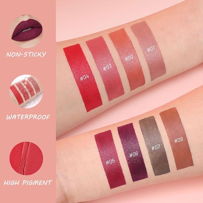BINGBRUSH 2in1 Matte Lip Liner and Lipstick Combo, Lipstick for Women, Longwear Waterproof Lip Liner Pencil, Matte lipstick Smudge Proof lipstain, Women's Long Lasting Lip Makeup (6#Velvet Crush)