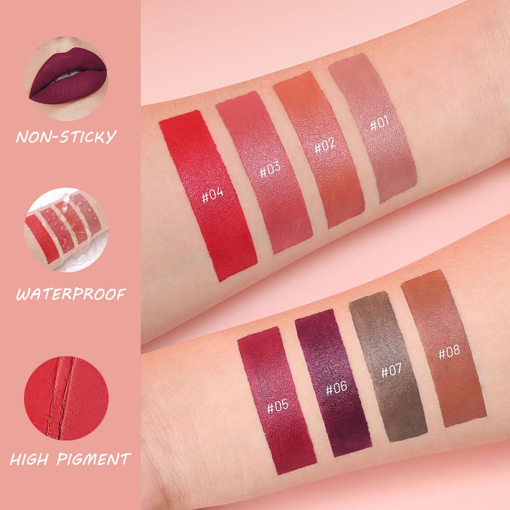 BINGBRUSH 2-in-1 Matte Lip Liner and Lipstick, Long Lasting Lip Pencil