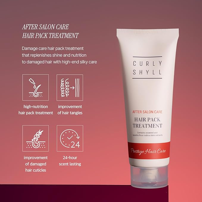CURLYSHYLL After Salon Care Hair Pack Treatment, Deep Conditioning Hair Mask for Dry & Damaged Hair, Lightweight Finish with No Greasy Buildup, 250ml