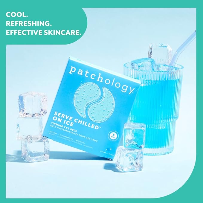 Patchology On Ice Cooling Blue Under Eye Patches for Puffy Eyes | 5pk