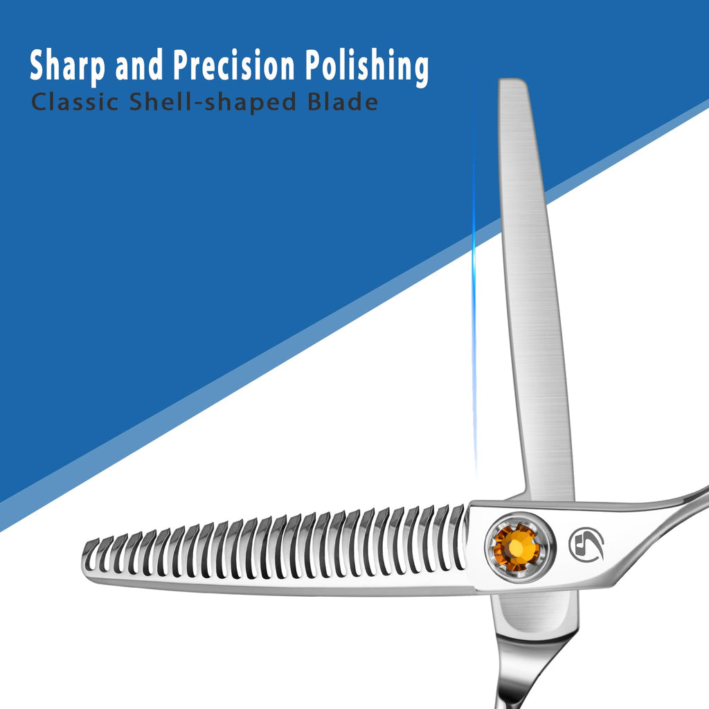 M.steve Thinning Shears for Hair Cutting 6",Left and Right Hand Professional Hair Thinning Scissors with Barber Texturizing 26 Teeth Shears,Barber Scissors for Salon/Home Use