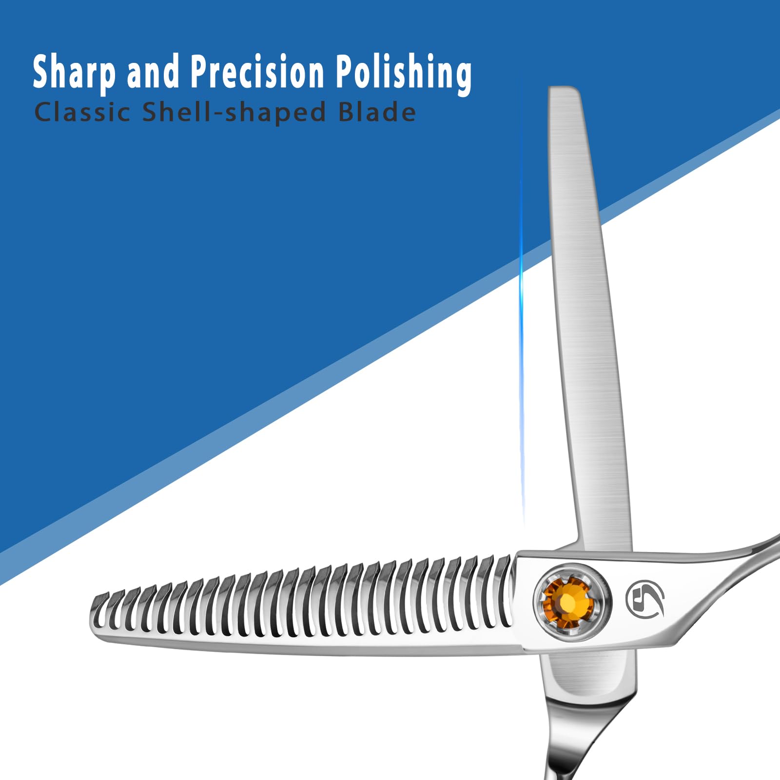 M.steve Thinning Shears for Hair Cutting 6",Left and Right Hand Professional Hair Thinning Scissors with Barber Texturizing 26 Teeth Shears,Barber Scissors for Salon/Home Use