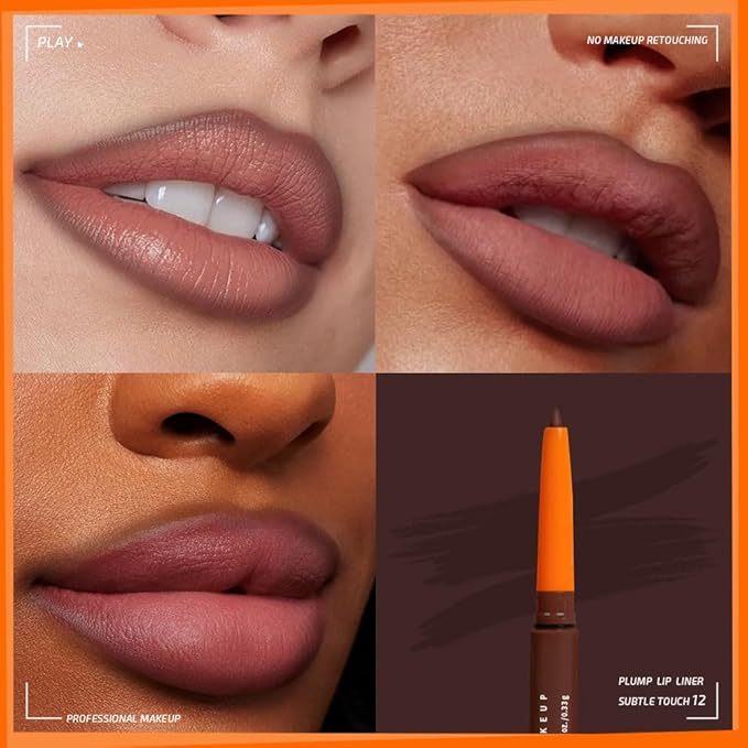 KXmzeG Matte Lip Liner Pencil for Shaping Lips, Retractable Creamy Brown Crayon LipLiner Pencil, Long Lasting Waterproof Lipstick Lip Liner Makeup, Vegan Beauty 12#