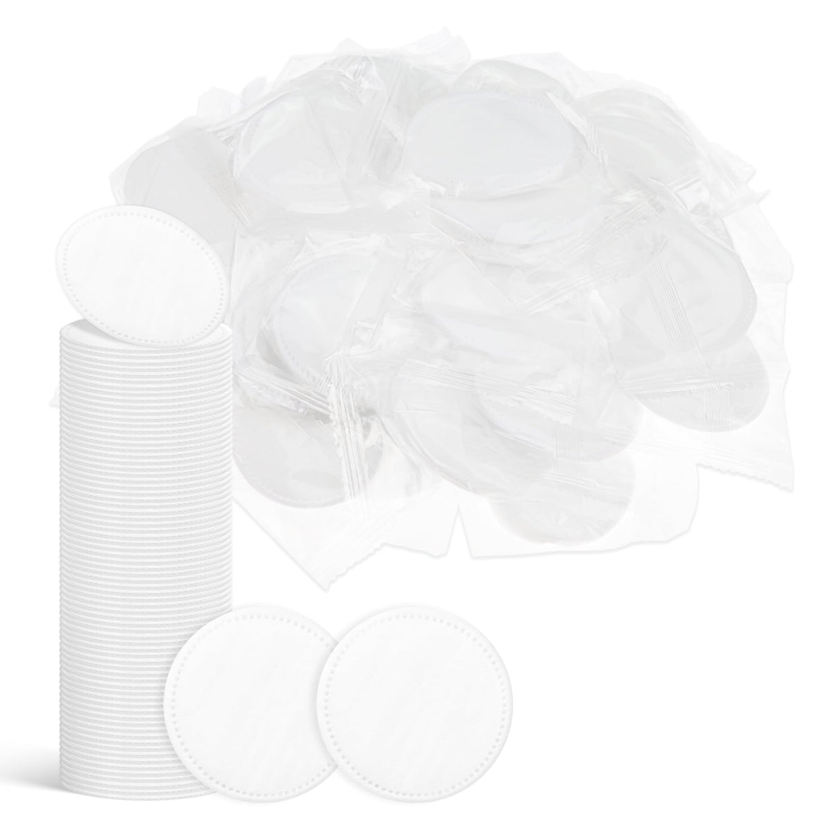 Individually Wrapped Cotton Rounds (2 Pcs/Set, 300 Sets, in Total 600 pcs)