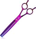 JASON Dog Grooming Chunker Scissor - 7" Professional Hair Shears Purple