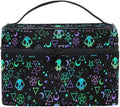 MNSRUU Goth Makeup Bag, Gothic Skull Makeup Organizer Bags Toiletry Bag Box Travel Cosmetic Bag Make Up Train Case for Women Teen Girl Ladies