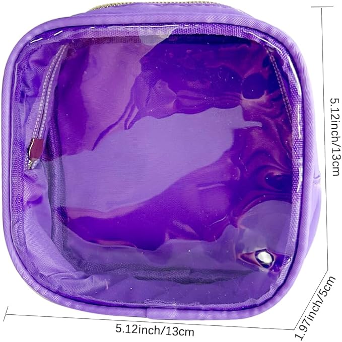 TotePrint 2PCS Solid Cosmetic Bag and Travel Pouch-Durable PVC Material,Versatile,Zipper Design for Smooth Sliding-Ideal for Makeup,Travel Essentials (2PCS-Purple)