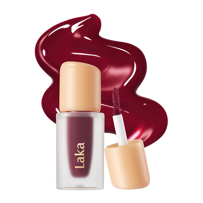 Laka Fruity Glam Lip Tint Mini, 1.9g/0.07oz, Glowing Lip Stain with Wide Color Spectrum, Hydrating & Lightweight Texture, Long-Lasting Bold Stain, Non-Sticky, Vegan, K-Beauty (#115 Envy)