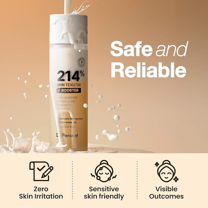 Dr.Percent Skin Texture Booster 214% Essence – Deep Hydration, Glass Skin, Triple Hyaluronic Acid, Collagen & Retinol, Lightweight & Non-Sticky, Visibly Plumping Effect, Korean Skincare, 5.07 fl oz