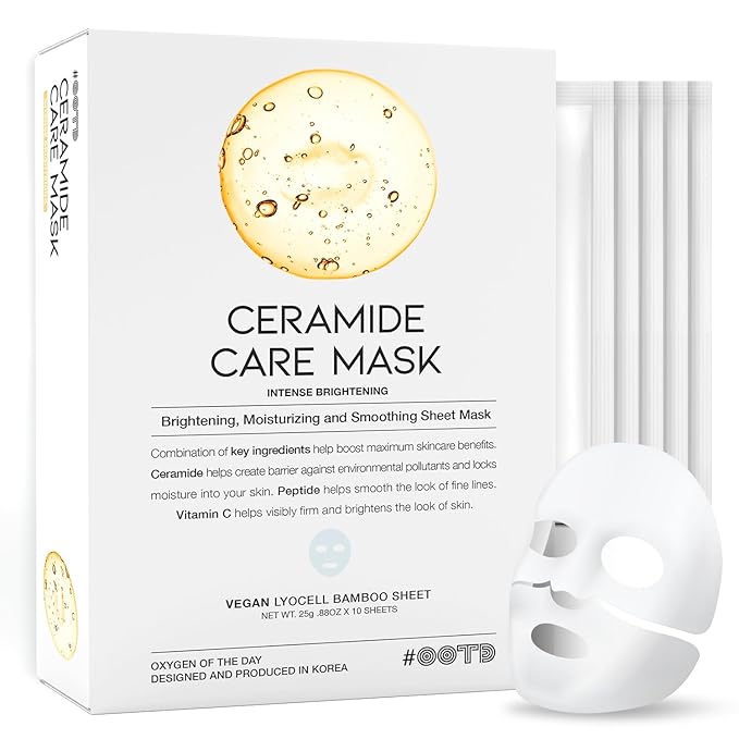 #OOTD Ceramide Glowing Vegan Face Sheet Mask(10-Pack) | Korean Skincare