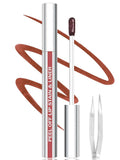 QCMME Lip Liner Stain Peel Off with Tweezer, Long Lasting Matte Lip Tattoo, Highly Pigmented Color Lip Makeup, Waterproof, Transfer-proof Lipstain for Women, COCOA