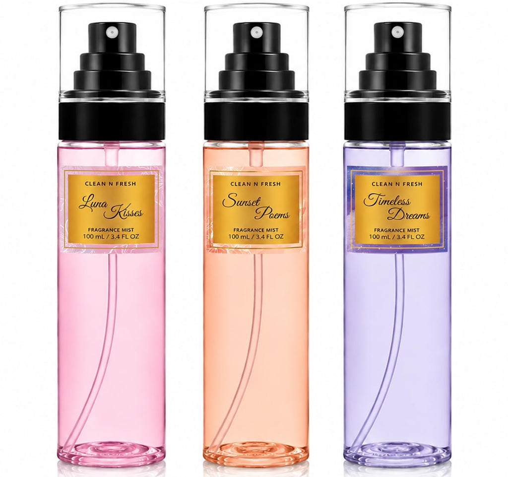 Clean-n-Fresh Body Sprayfor Women, 3-Pack Gift Set, Each 3.4 Fl Oz