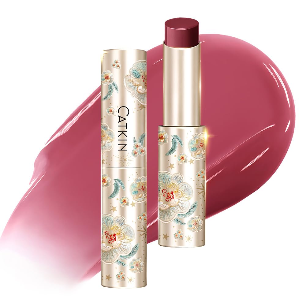 CATKIN Glossy Lip Balm Ultra Hydating Glow Lip Tinted Jelly Plumping Melting Balm Shea Butter Repair Soothing For Dry Lips 0.12 oz C08 MAPLE