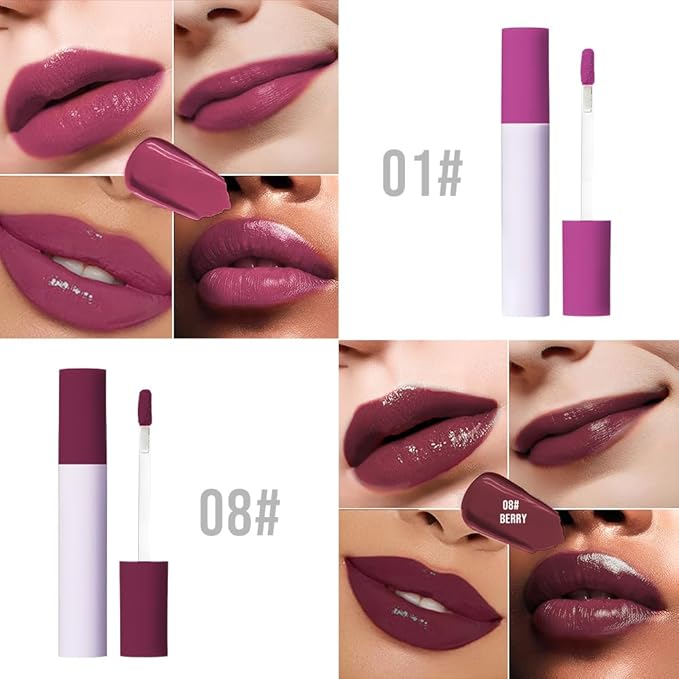 Hxssll Nourishing High-Shine Lip Gloss Set,Hydrating & Moisturizing Lip Tint, Non-Sticky, Long-Lasting Glossy Lip Stain,Softens & Plumps Lips for Smooth,Gentle Formula for Dry Lips,01+08