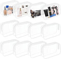YOQIVEXU 12 Pieces Clear Cosmetics Bag, Clear Zippered Cosmetic Makeup Pouch, TSA Approved Toiletry Bag for Travel, Waterproof Vinyl Plastic Organizer Case for Vacation Bathroom (White Medium)