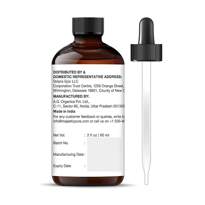 Majestic Pure Essential Oil with Glass Dropper - 100% Pure and Natural - Essential Oils for Diffuser, Aromatherapy, Soap and Candle Making, Peppermint Essential Oil, Peppermint Oil, 2 Fl Oz