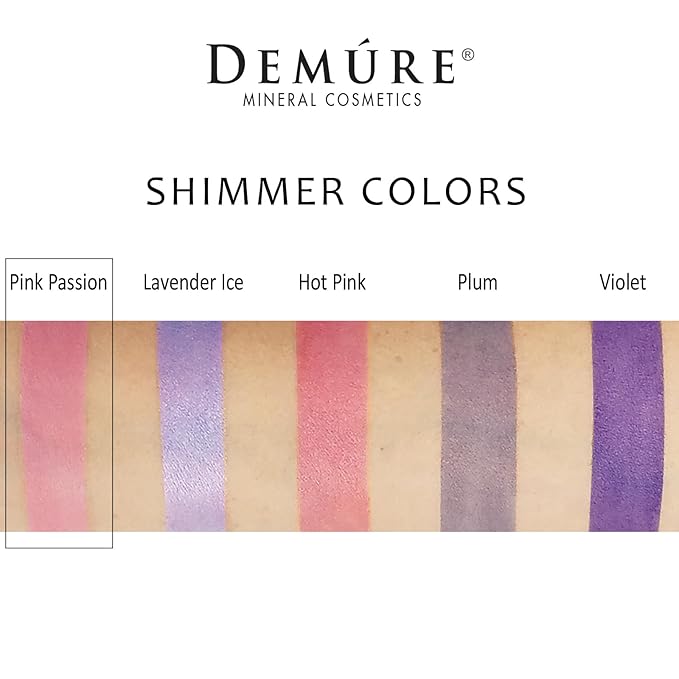 Demure Mineral Make Up (Pink Passion) Eye Shadow, Shimmer, Loose Powder, Glitter, Natural, Professional