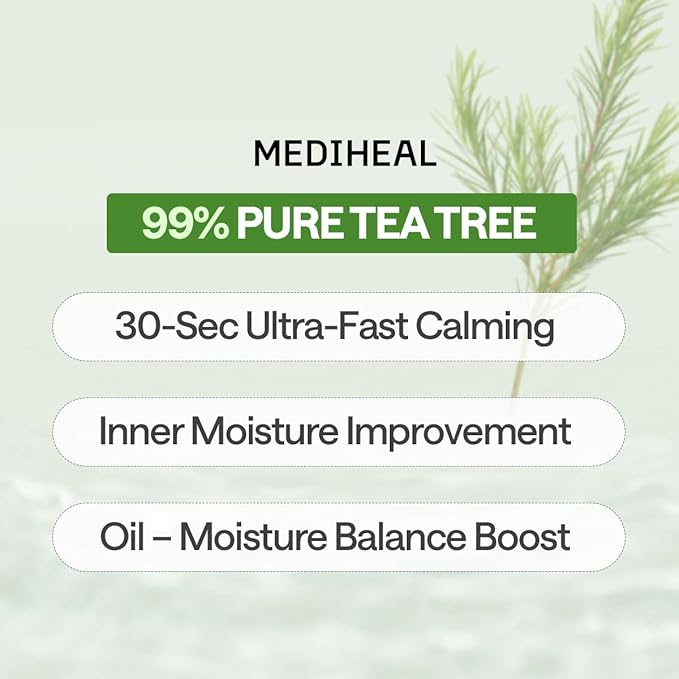 MEDIHEAL Tea Tree Essential Face Sheet Mask, Calming Moisture (10ea)