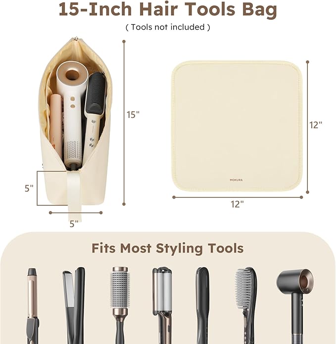 MOKURA Hair Tools Travel Bag with Heat Resistant Mat for Hair Straightener