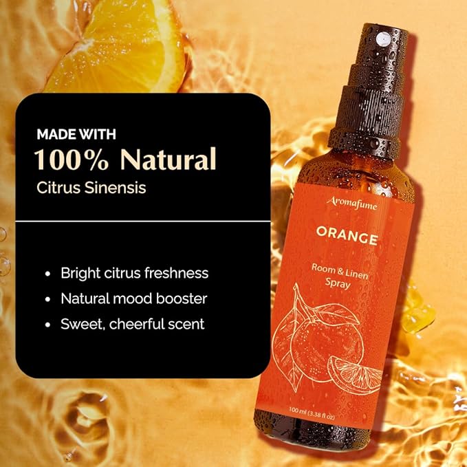 Orange Air Freshener Spray for Room, Linen & Pillow 100ml by Aromafume