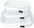 YQBRAO Clear Hard Shell Organizer Cases, 3-Pack, White