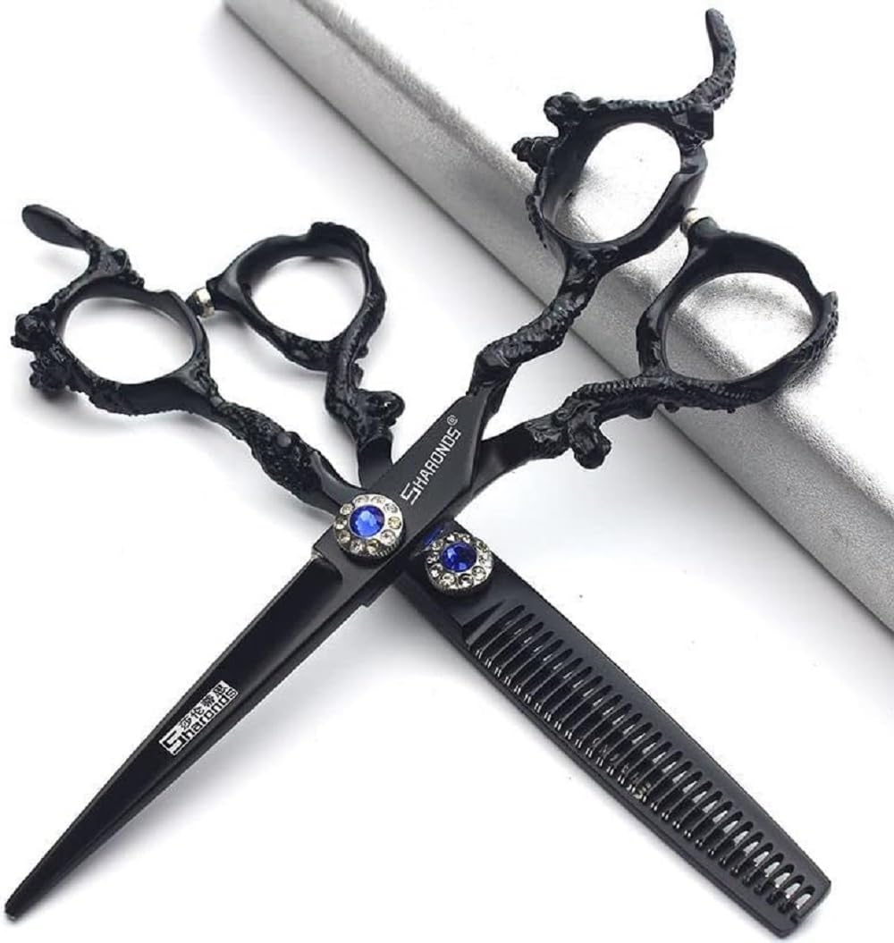 Hairdressing Scissors 6/7/8/9 Professional and Efficient Scissors (7-Inch 2-Piece Set-A)