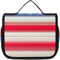 CWECVWE Travel Toiletry Bag Red Blue White American Flag, Portable Makeup Bag with Hanging Hook, Large Capacity Door Room Essentials Travel Organizer for Women Men