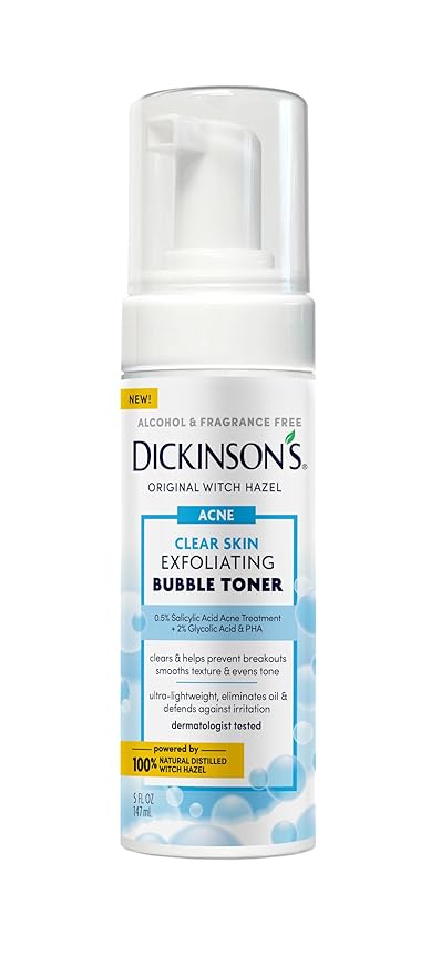 Dickinson's Witch Hazel Exfoliating Bubble Toner | Salicylic Acid | 5 Fl Oz