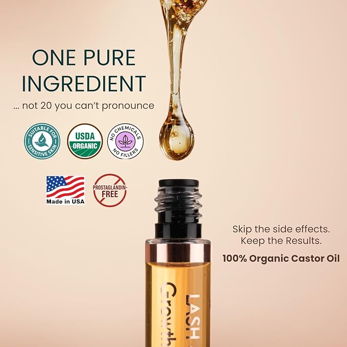 Organic Castor Oil for Eyelash Growth Serum and Eyebrow Growth Lash Serum