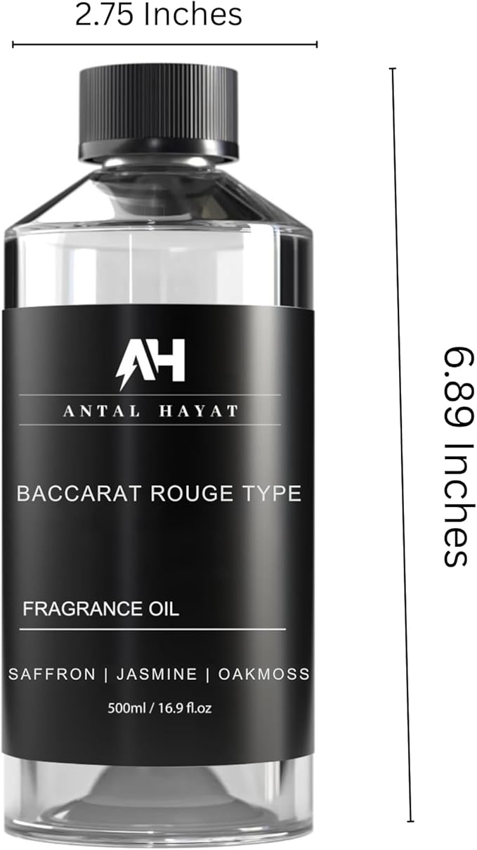 Hotel Diffuser Oil Crystal Saffron Elixir Inspired by The Baccarat Hotel Scent 500ml - Home Luxury Scents Refill - Premium Fragrance for Ultrasonic and Waterless Diffusers - Hotel Collection Oil