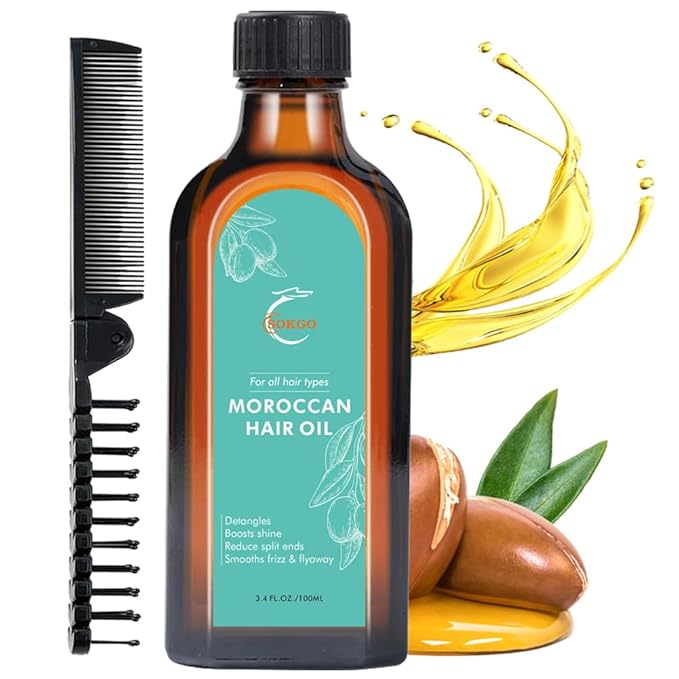 Fovcos Moroccan Argan Treatment Hair Oil for Luxurious Hair Care and Repair, Extra Strength Argan Treatment Hair Oil Treatment for Split Ends, Frizzy Hair and Flyaways (1, 100, Milliliters)