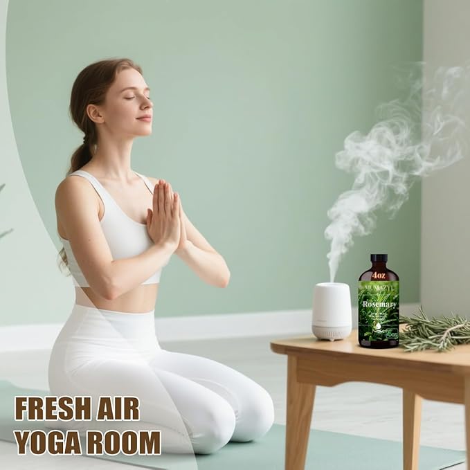 Rosemary Essential Oil, Rosemary Oil 4 Fl Oz 120ML for Diffuser Humidifier Yoga Cleaning DIY Candle Soap Making MUMAZYL Essential Oils