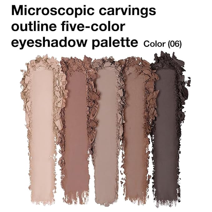 JUAAZIN 5 Colors Matte Eyeshadow Makeup Palette, 5 Natural Neutral Nude Brown Cool-Toned Nude Taupe Eyeshadow, Looks for Brown Eyes Women Finish Long Wearing Waterproof Professional Eye Makeup 06#