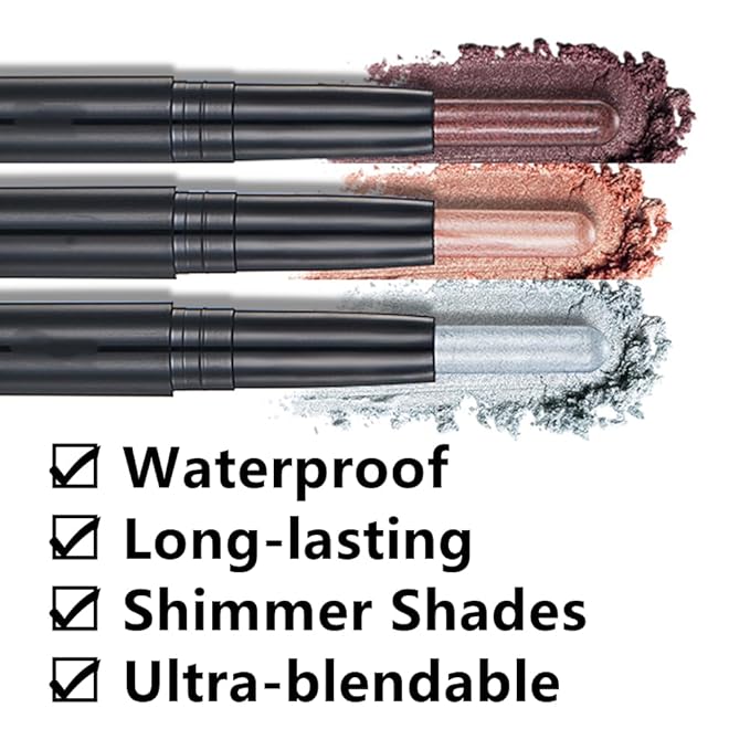 SAUBZEAN Bright Green Eyeshadow Stick Makeup, Cream Shimmer Eye Shadow Pencil, Hypoallergenic Waterproof Long Lasting Crayon, Smooth Glitter Primer Palette Eyeliner Make up