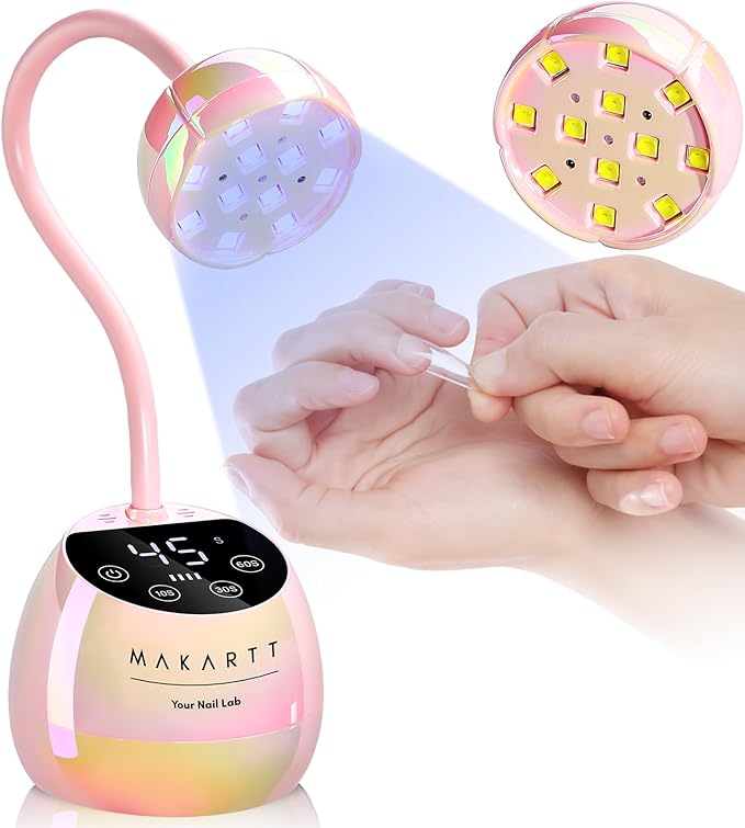 Makartt Cordless Gooseneck UV Nail Lamp for Gel-X Nails, Home DIY Use