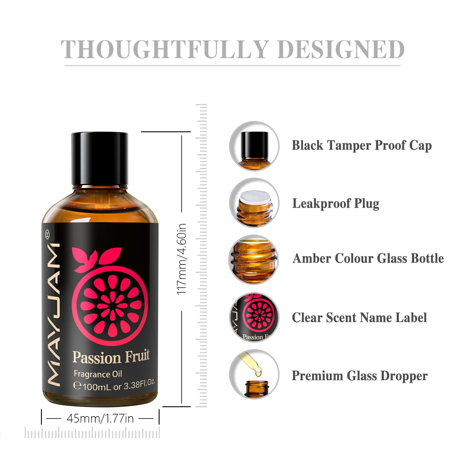 MAYJAM Passion Fruit Fragrance Oil Essential Oils for Diffusers, 3.38FL.OZ