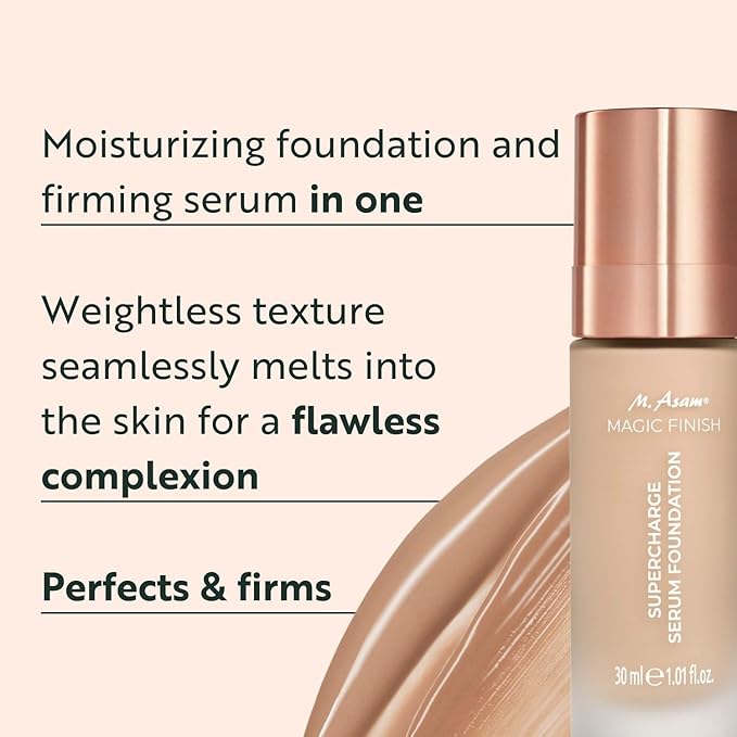 M. Asam Magic Finish Supercharge Serum Foundation Creamy Nude (1.01 Fl Oz)