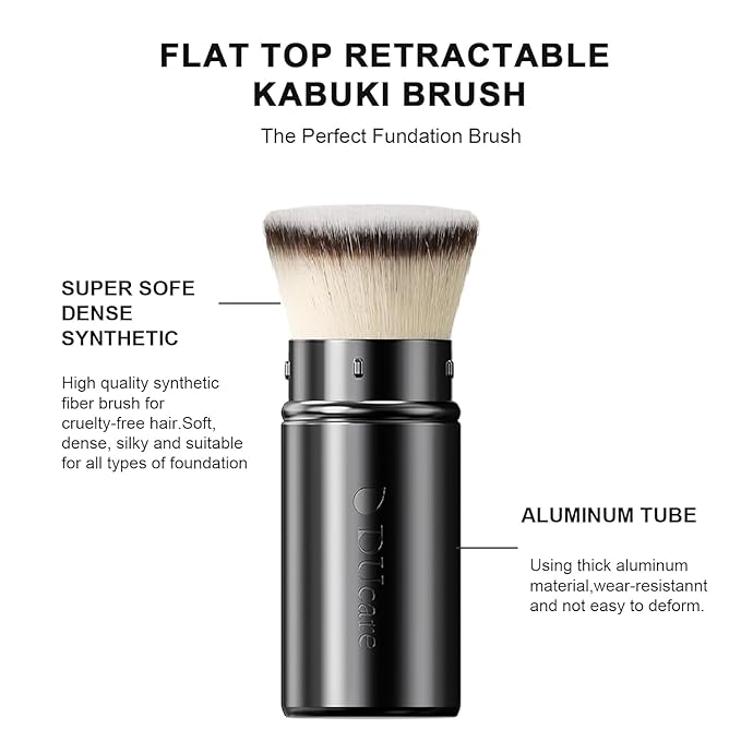 DUcare Self Tanner Brush Body Makeup Brush for Flawless Leg Makeup, Retractable Kabuki Foundation Brush for Face Body, Full Coverage Tanning Blend Applicator for Bronzer & Lotion Tan Mousse