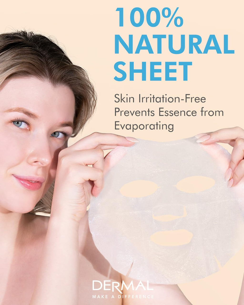 DERMAL Hyaluronic Acid Collagen Sheet Mask, 23g Each, 10 Count