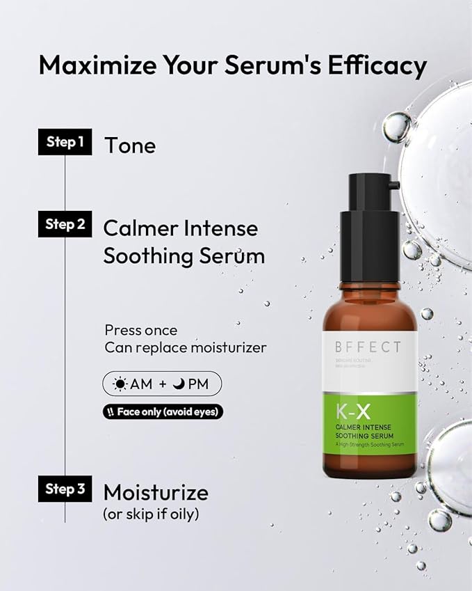 BFFECT Centella Asiatica Serum,Calmer Intense Soothing Serum with Madecassoside for Sensitive Skin, Soothe & Repair Skin Barrier, Redness Relief, Fragrance Free, 1 Fl Oz