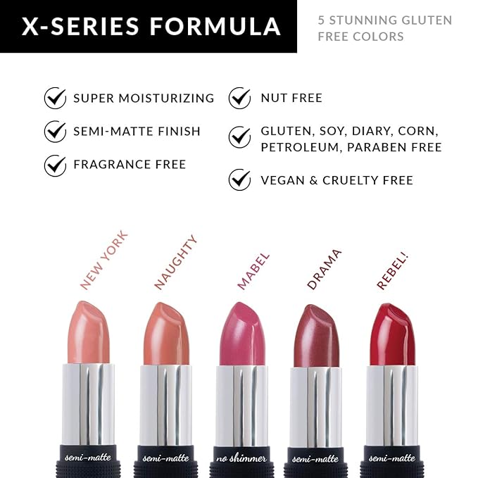 Red Apple Full Body Lipstick for Women - Vegan Gluten Free Organic Lipstick - Creamy Lip Color, Nourishing Lip Makeup w Vitamin E - PINKY BROWN NUDE SHADE - NEW YORK