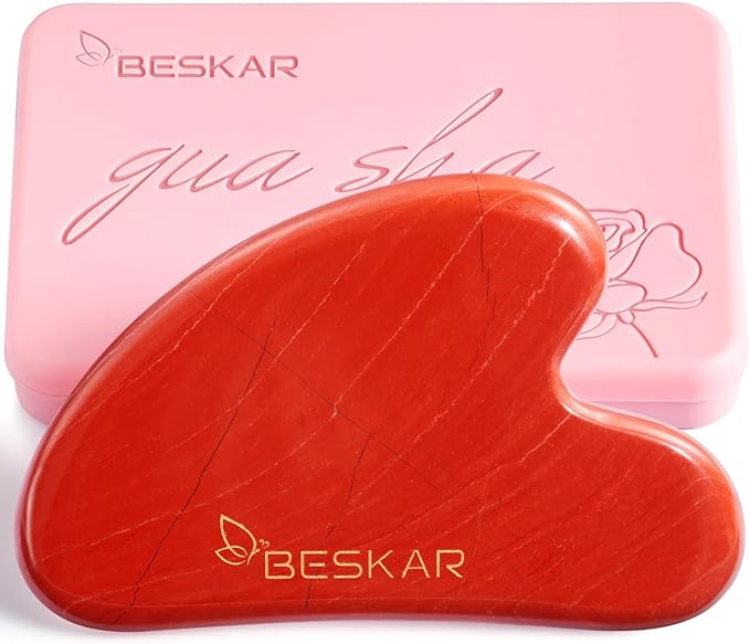 BESKAR Gua Sha Facial Tools, Natural Jade Stone Guasha Massager