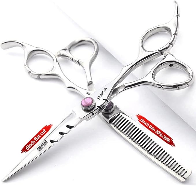 SHARONDS 6 Inch High Hardness Stainless Steel Hair Scissors (6 inch 2pc-B)
