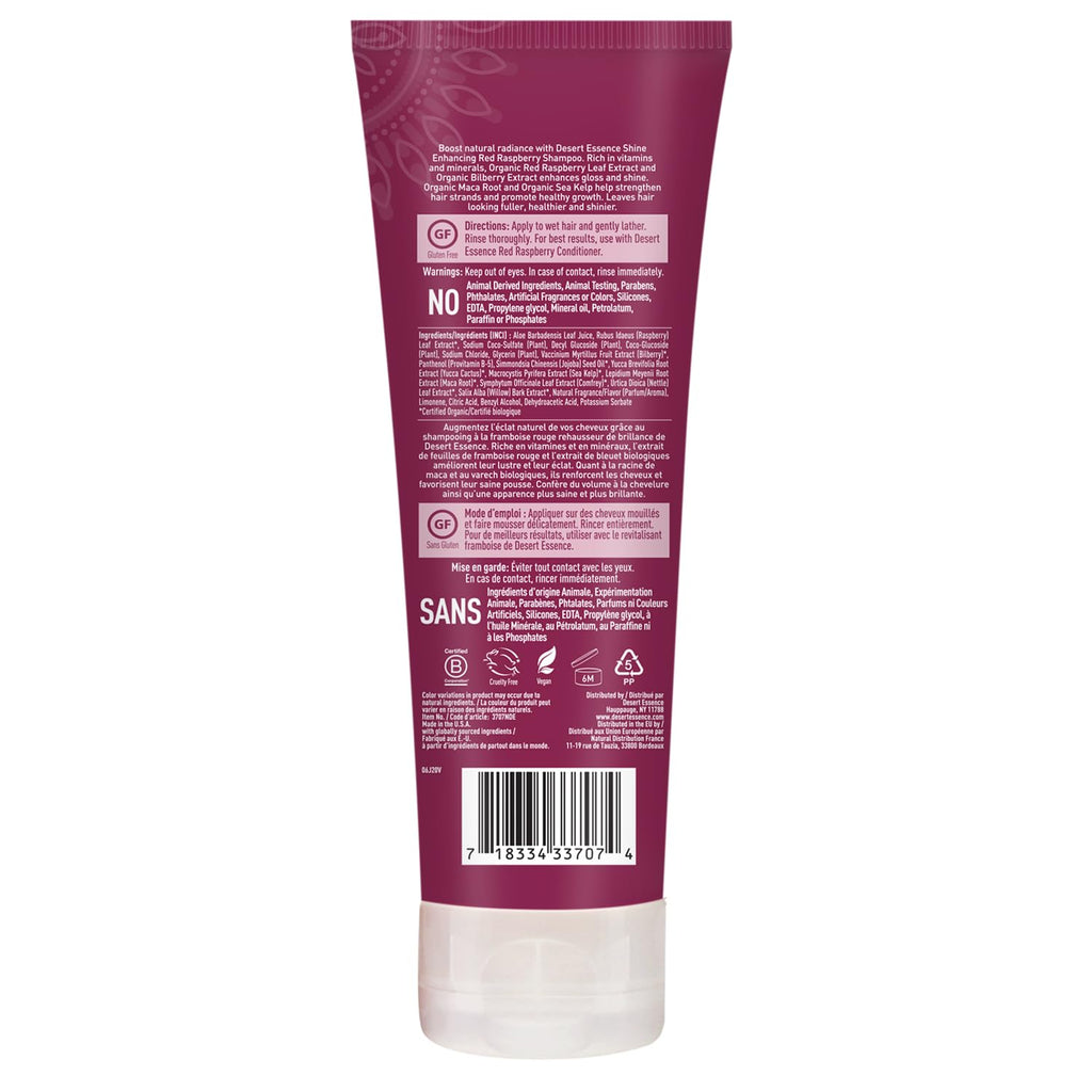 Desert Essence Red Raspberry Shine Enhancing Shampoo, 8 fl oz
