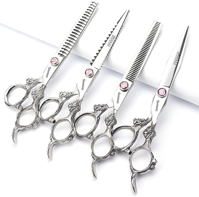 5.5/6 /7 Inch Knight Professional Japanese Hair Scissors Barber Scissors Set (7 inch 4pc)
