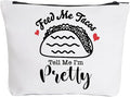 IHopes+ Funny Makeup Bag Gift for Women Best Friends Sister Taco Lover | Cute Taco Makeup Zipper Pouch Bag Cosmetic Travel Accessories Bag Toiletry Case Gifts for Birthday Christmas