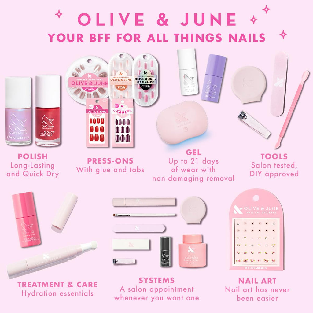 Olive & June Long Lasting Nail Polish | Plump Gel-Like Finish No Lamp Needed | Lasts up to 10 days | Salon-Quality 15-Free Vegan & Cruelty-Free Chip-Resistant | Social Studies Gunmetal Blue